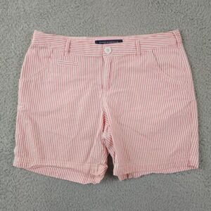 Columbia PFG Shorts Women 6 Pink White Striped Super Bonehead Outdoors Casual 6"